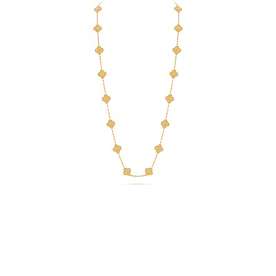 VAN CLEEF ARPELS VINTAGE ALHAMBRA LONG NECKLACE, 20 FOUR-LEAF LUCKY TOTEMS VCARO1IC00